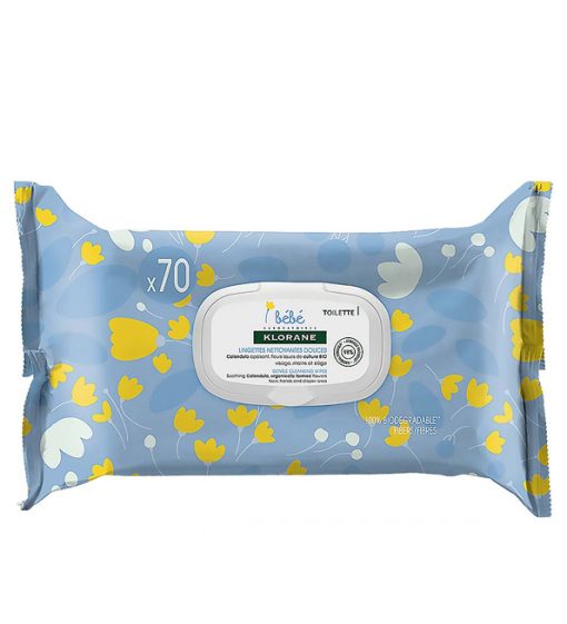 Klorane Bébé Lingettes Nettoyantes Douces – 70 Pièces