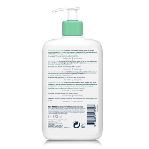 CeraVe Gel Moussant Nettoyant Peau Normale à Grasse | 473ml – Image 4