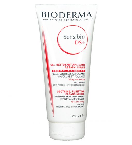 Bioderma Sensibio DS Plus Gel Moussant | Gel moussant purifiant pour peaux irritées et squameuses | 200 ml