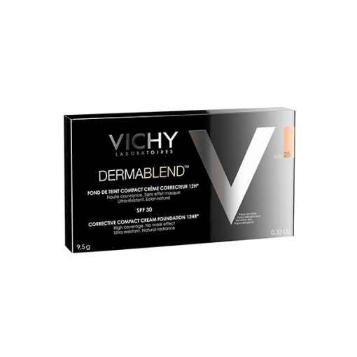 Vichy Dermablend Fond de Teint Compact Crème SPF30 Peau Sèche – 25 NUDE – 9,5g – Image 3